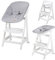roba Born Up Children's High Chair Set 2in1 + Attachment for Newborns roba Style Grey - Baby High Chair with Reclining Function - from Birth - White Wood