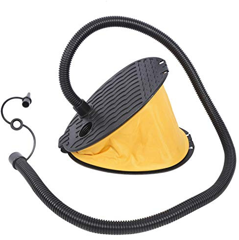 High Volume Bellows Foot Air Pump Portable Foot Pump Air Inflator for Inflatable Boats Beds Swim Rings Floating Mats Water Supplies(Black + Yellow)