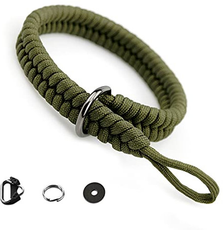 Dreamark Camara Correa de Muñeca, Correa de Mano para Cámararéflex digital de paracord 550 Antideslizante, Ajustable Correa de Mano de Nailon para Cámaras, Binoculares y Videocámaras(Verde)