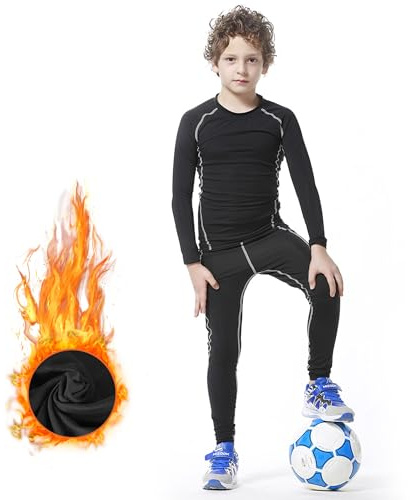 Sous-Vêtement Thermique Enfant Set Polaire Ligne Gris Foncé 30/150-155cm