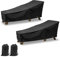 AZKEEGREY Paquete de 2 fundas impermeables para tumbonas de jardín, fundas para tumbonas de exterior, funda para tumbona de patio con bolsa de almacenamiento, resistente al viento y anti-UV (negro,