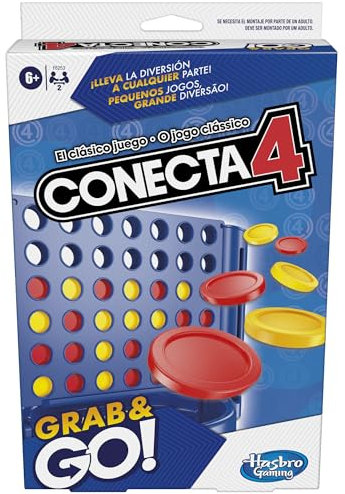 Hasbro Gaming Connect 4 Grab and Go, tragbares Spiel für 2 Spieler, klassisches Kinderspiel für Reisen, Spiele mit Familie und Freunden,