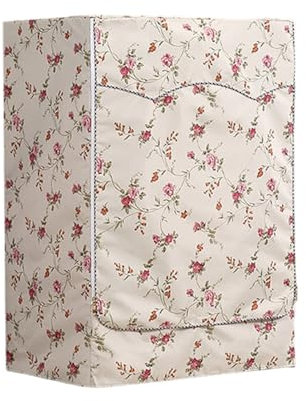 Odot Copri Lavatrice Esterni,Coprilavatrice da Esterno Impermeabile, Copertura per Lavatrice e Asciugatrice con Aperture Frontali,Antipolvere Anti Sunlight (Ramo di Rosa,M-capacità 8-10kg)
