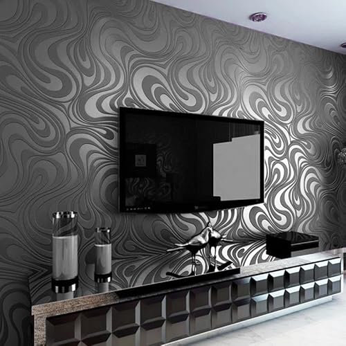 Modern Minimalist Wallpaper Featuring Abstract Curves with Touch of Glitter Non-Woven 3D Wallpaper for Bedroom Living Room TV Backdrop
