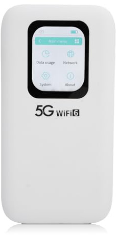 Hotspot Mobile 5G WiFi6 LTE, Router 5G con Slot per Scheda Nano SIM, Dispositivi Internet Portatili per Viaggi, 16 Utenti, Schermo da 2,01 Pollici, per Internet a Casa o Ovunque