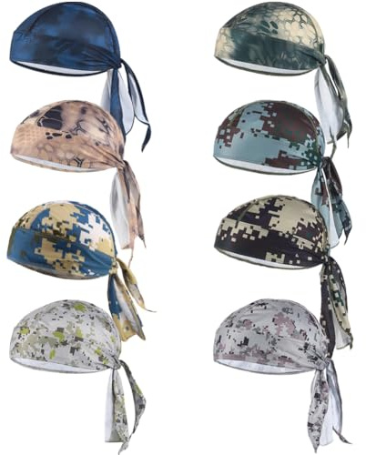 8 st Do Rag Skull Cap Svettavvisande Doo Rag Hjälm Foder Kylmössa Motorcykel Cykling Huvudsjal Bandana Mössa