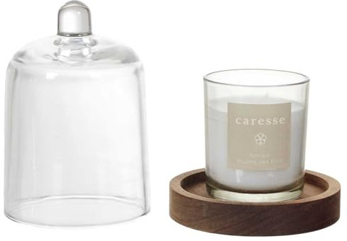 HOME DECO FACTORY - BO0080 Bougie Parfumée sous Cloche Softness, Design Élégant, Senteur Brume des Bois, Détente et Décoration, Taille 10 cm, Couleur Transparente