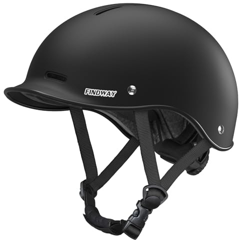 Findway Fahrradhelm für Herren und Damen mit Kinnpolster, Fahrrad Helm Erwachsene mit 14 Belüftungskanäle Cityhelm, Einstellbare Radhelm mit PopLock Diebstahlschut Leichter, Robuster und Sicherer