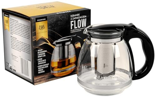 KARL HAUSMANN Théière en Verre avec Infuseur - 1.5L - Theiere Transparente en Verre Design Élegant - Parfaite pour Amateurs de Thé - Théière avec Filtre Intégré - Théières - Teapot - Teillere