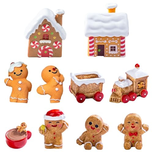 LaVenty natale kit miniature decorazioni per creazioni fai da te piccole figure pupazzo di neve albero decorazioni tavola villaggio casa regalo artigianale