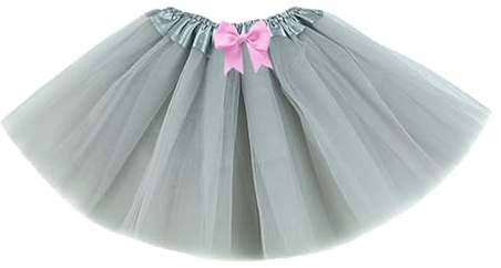 Niño Niños Bebé Niña Baile Princesa Falda Color Bloque Malla Ballet Tutu Trajes, gris, 3-14 Jahre