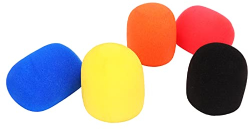 HUSHUI Mikrofonskumskydd 5 St Förtjockad Anti-fall Vindruta för Karaokeevenemang Gjord Av Premiumpolyester 58x70 Mm
