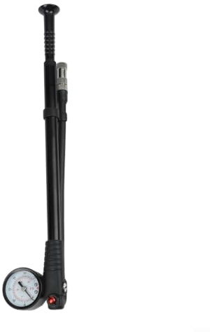 Caswynlife Pompe à vélo haute pression, avec manomètre, 300 PSI en alliage d'aluminium CNC, pour VTT, vélo de route, fourche avant, amortisseur arrière, gonfleur à main portable (noir)