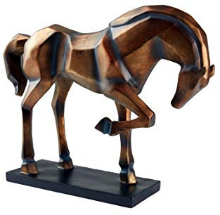 Hansmeier Scultura di Cavallo - Figura Statuetta Decorativa - Misure 47 x 35 x 13 cm - Stile Raffinato ed Elegante - Moderna Opera d Arte artigiana