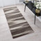 TAPISO Sari Teppich Läufer Flur Kurzflor Küche Wohnzimmer Modern Streifen Linien Meliert Verwischt Muster Braun Beige ÖKOTEX 100 x 500 cm