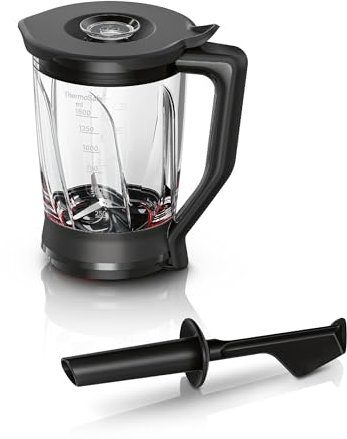Bosch Mixer-Aufsatz MUZ9MX2, Füllmenge 2,3 L, ThermoSafe Glas, spülmaschinengeeignet, perfekt für Crushed-Ice und Smoothies, hitze- und kältebeständig, passend für OptiMUM und VitaPower Serie 4