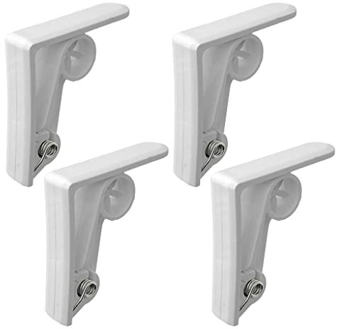 MIJOMA 4er Set Tischtuchklammern Tischdeckenhalter Tischdeckenklammern mit Feder-Mechanismus, für Tischplatten bis 36 mm, aus Kunststoff weiß