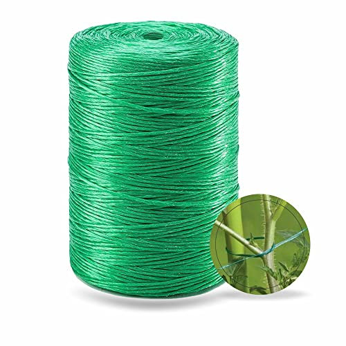 AHAD Garden Twine Heavy Duty Natural Jute Twine Polypropylene String for Crafts Jute Rope for Plant Support Gardening Packing Gift Wrapping Horticultural Green String 200M (Sn12)