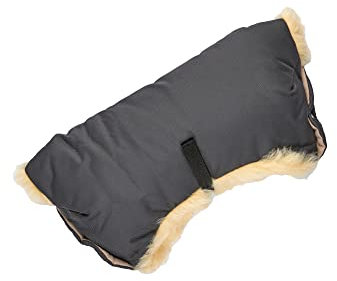 Naturasan Lammfell Handwärmer, warmer Kinderwagen Handmuff mit Lammfell Innenfutter, Muff, Kiwa, Buggy, Jogger, Radanhänger, HW-03-Bambini (Grau)