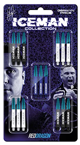 RED DRAGON Gerwyn Price Iceman Nitro Ionic Dart Shaft Collection 5 Sets Per Pack (15 shafts in Total)