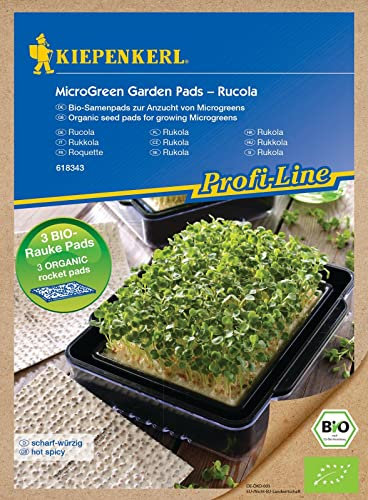 Kiepenkerl 618343, BIO Microgreen Pads Rucola, Nachfüllpad, 3 Bio-Samenpads zur Anzucht von Microgreens, Rucola Eruca sativa
