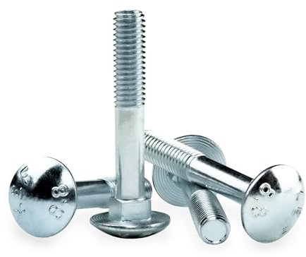 NIMA PARTS Lot de 20 vis de carrosserie avec collet carré M6 x 50 - Inoxydable - Vis à tête bombée