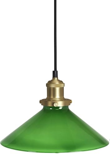 PR Home of Scandinavia August schlichte Fenster Glas Pendelleuchte grün E27 mit Stecker 24,5x24,5x300cm