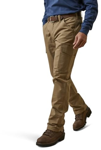 ARIAT Men’s Rebar M4 Relaxed Made Tough Cargo Straight Pant Field Khaki