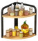Estantería de esquina para cocina, estante para especias, accesorios de cocina, estante de especias de madera, triángulo de hierro, organizador de escritorio (2 niveles (L))