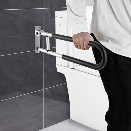 Fällbart stödhandtag toalett halkfria räcken barriärfri armstöd flip up badrum stöd vägghandtag vertikal roterbar toalett fällbart handtag väggstödhandtag för äldre människor gravida