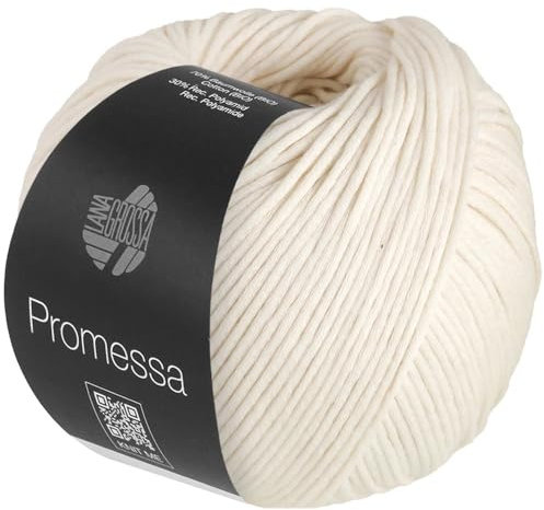 LANA GROSSA Promessa | Weich gefülltes Schlauchgarn aus Bio-Baumwolle und Polyamid | Handstrickgarn aus 70% Bio-Baumwolle & 30% Polyamid | 50g Wolle zum Stricken & Häkeln | 125m Garn FB14