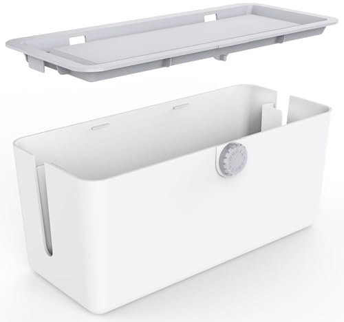 REFLYING Kabelmanagement-Box, Kabelbox mit Deckel, Box zum Verstecken der Steckdosenleiste auf Schreibtisch oder Boden, Kabelkasten zum Verstecken von Steckdosenleisten und Fernsehcomputerkabeln