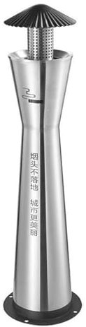 OUFEIJIA Floor Ash Column Cigarette Butt Collector Soot Column with Rain Proof Top Floor Standing Ashtray Floor-to-ceiling Trash Can for Park
