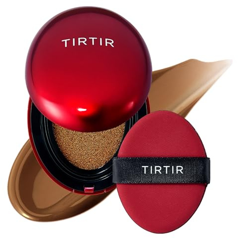 TIRTIR Mask Fit Red Cushion Foundation | Volle Deckkraft, Leicht & Hautnah, Satin Glow Finish | Koreanisches Cushion Make-up, Tattoo-Abdeckung, Aufbauend (0,15 Fl Oz), 45W Chestnut