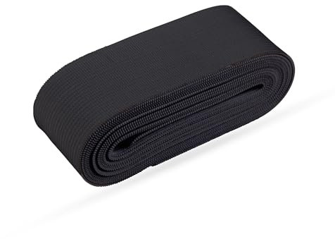 Pro Home Gummiband (Länge: 2,5m) - versch. breiten - Gummibänder DIY Nähen Elastisches Band stabil - Basteln Handwerk Gummilitze - Nähband 250cm x 3,5cm - Schwarz