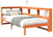 vidaXL Massivholzbett mit Regal ohne Matratze Wachsbraun 75x190 cm, Holzbett mit Regal, Massivholzbett mit Regal, Bett, Holzbett mit Bücherregal