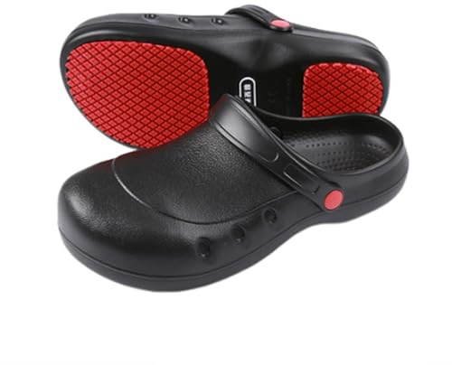 Yytcsjz Zapatos De Cocina Antideslizantes para Hombre, Zapatos De Chef De Trabajo De Seguridad con Amortiguación Ligera Antideslizante Y Puntera De Acero para Hombre, Zuecos De Chef(45 EU)