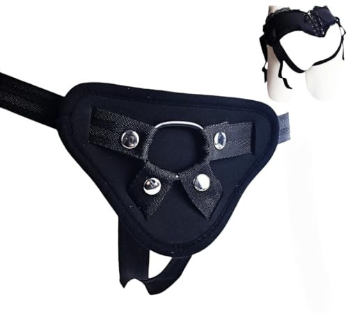 Strap On con Dildo Imbracatura, Cinghia Sulla Cintura del Dildo Regolabile del Pizzo del l'imbracatura, Bondage Delle Donne Lesbiche con 3 O-Ring di Dimensioni Diverse, per il Giocattolo Sessuale
