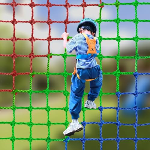 BERADNET Rete da arrampicata per bambini, in poliestere, per arrampicata, parco giochi, scaletta per gattonare, per torre di gioco, altalena per bambini, parco giochi, casa sull'albero, accessori per