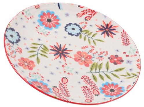 Alipis 1 Pezzo semplice vassoio per il pane piatto per antipasti piastra per pizza fruttiera piatti per antipasti dessert piatto di biscotti vassoio pizza colazione ceramica Colorful