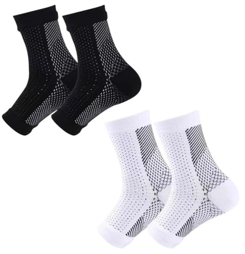 JchEnye 2 pares de calcetines unisex de compresión. de y especialmente diseñados para neuropatía. Talla L/XL, color negro.