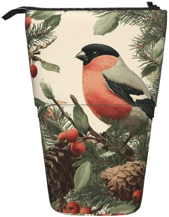 KWQDOZF Estuche para lápices con Forma de pájaro y piña, Estuche telescópico para lápices con diseño de Hojas de Invierno, Organizador expandible para artículos de Oficina, Maquillaje y Viajes.