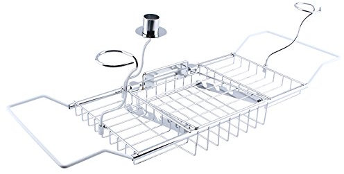 Yosoo Ausziehbares Badewannenablage Badewannenregal Badewannentablett aus Edelstahl Silber