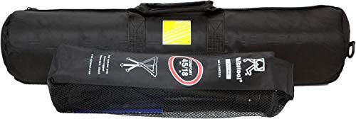 WALKSTOOL Comfort MIT GEPOLSTERTER Tasche Schwarz und Silber - 3-Beiniger Klapphocker aus Aluminium – SITZHÖHE 45 cm - Klapphocker Faltbar, Belastbar mit 200 Bis 250 kg - Dreibeinhocker Campinghocker