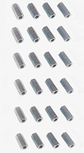 24 Pack 10-24 X 3/4 Long Hex Coupling Nut with Zinc Plate NCUP#10C000STLZN