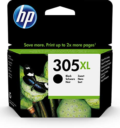 HP 305XL 3YM62AE, Negro, Cartucho de Tinta de Alta Capacidad Original, compatible con impresoras de inyección de Tinta HP DeskJet Series 2700, 4100, Envy Series 6020, 6030, 6400 y 6430