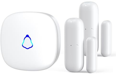 METAK Door Chime, Wireless Door Open Contact Sensor Alarm with 500 FT Range, 58 Chimes and 5 Volume Levels for Business/Store/Home/Office When Entering, 2 Transmitters + 1 Plug-in Receiver