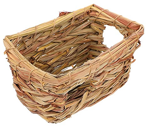 FRCOLOR Haustierbett Naturstroh Nach Hause Seegras-Tunnel-Spielzeug Häschen Grashaus Rennmäuse Grashaus Für Meerschweinchen Hamster Grashaus Meerschweinchen Versteck Hasenhütte Porös Matte