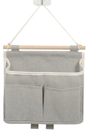croselyu Combined hanging bag dormitory fabric hanging basket Clutter storage bag bathroom hanging bag behind the door wall storage hanging bag Bedside Hanging Organiser (Grey)