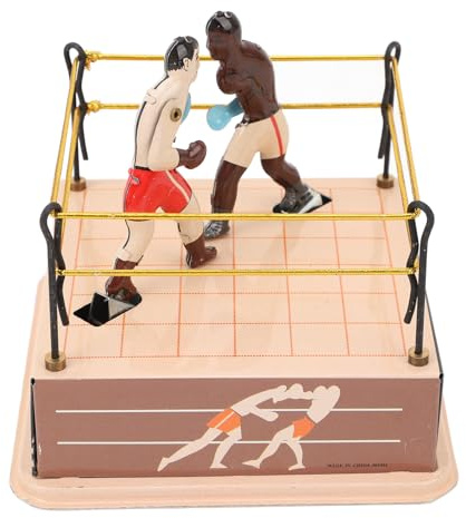 SPYMINNPOO Jouet de Boxe Mécanique, Thème Nostalgique, Anneau de Boxe en étain, Figurine Décorative, Collection Vintage